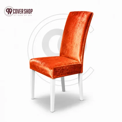 Orange - Premium Velvet Dining Chair Cover