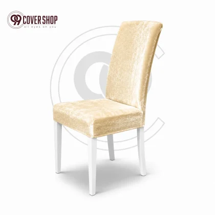 Cream - Premium Velvet Dining Chair Cover