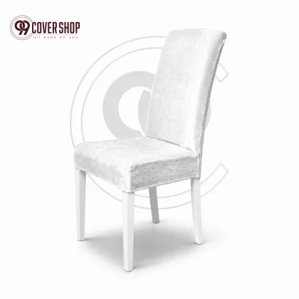 White - Premium Velvet Dining Chair Cover