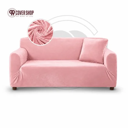 Baby Pink - Velvet Sofa Cover | Premium China imported Fabric