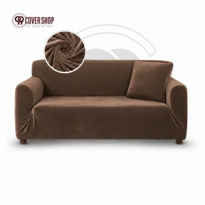Coffee- Velvet Sofa Cover | Premium China Imported Fabric