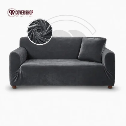Grey- Velvet Sofa Cover | Premium China Imported Fabric