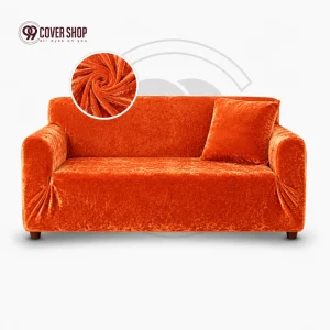 Orange - Velvet Sofa Cover | Premium China Imported Fabric