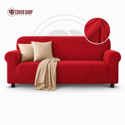 Maroon - Premium Honeycomb Stretch Sofa Cover | High Stretch Washable Sofa Cover | 99 Cover Shop
