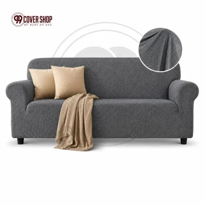 Gray - Premium Honeycomb Stretch Sofa Cover | High Stretch Washable Sofa Cover | 99 Cover Shop
