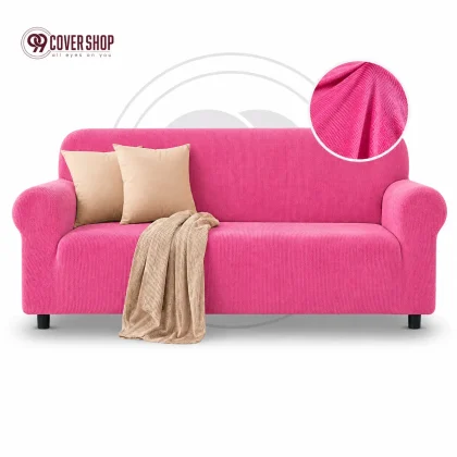 Pink - Premium Honeycomb Stretch Sofa Cover | High Stretch Washable Sofa Cover | 99 Cover Shop