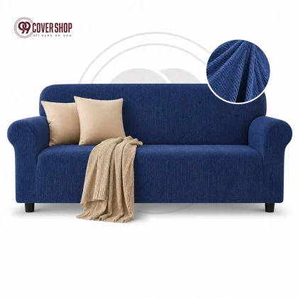Navy Blue - Premium Honeycomb Stretch Sofa Cover | High Stretch Washable Sofa Cover | 99 Cover Shop