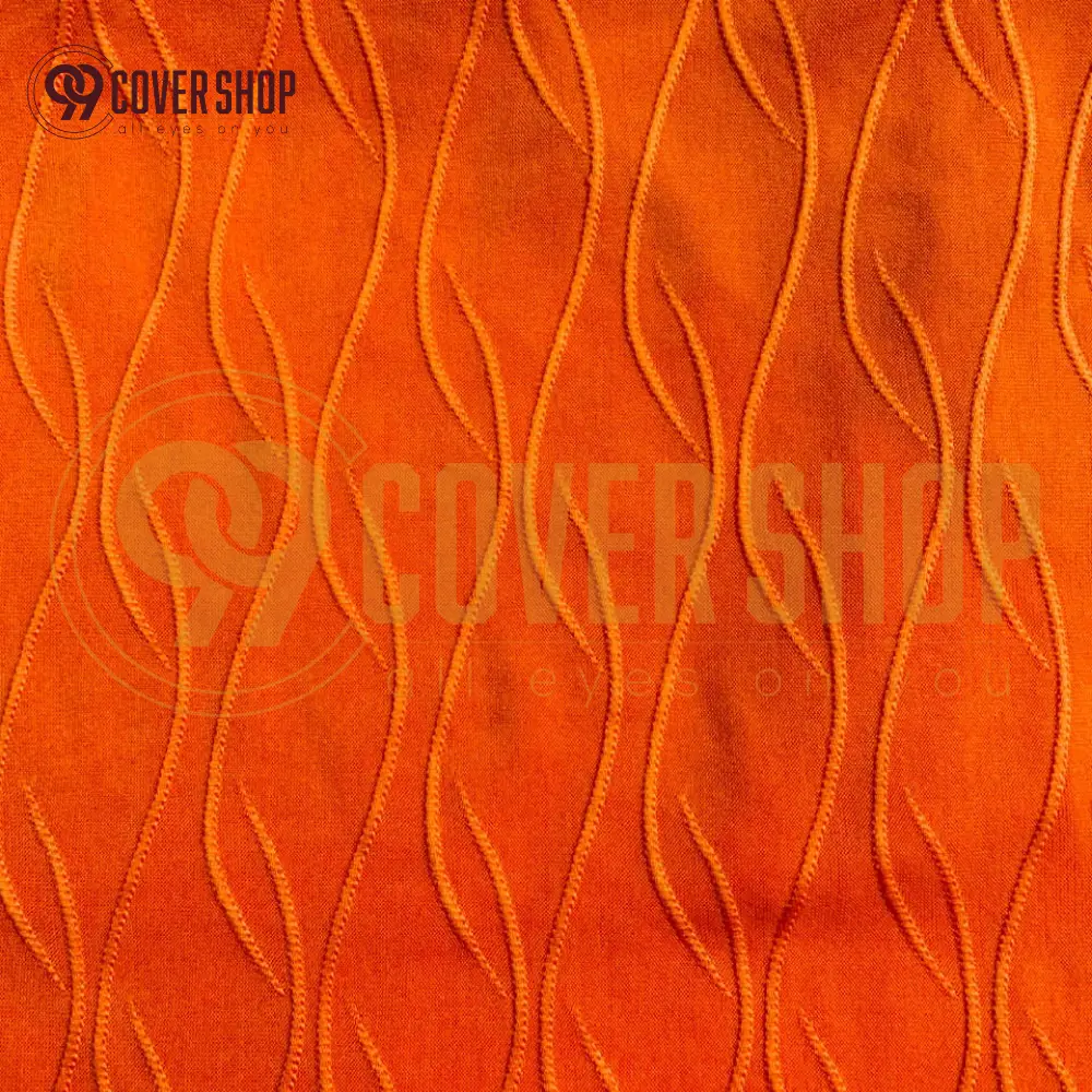 Fujian Jacquard Sofa Cover | Wave - Orange - Image 2