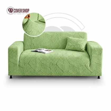 Fujian Jacquard Sofa Cover | Leaf - Green