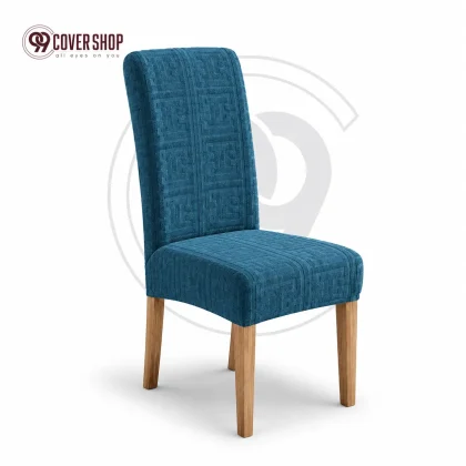 Fujian Jacquard Dining Chair Cover | Puzzle - Sea Green
