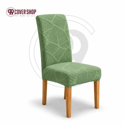 Fujian Jacquard Dining Chair Cover | Leaf - Green
