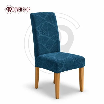 Fujian Jacquard Dining Chair Cover | Leaf - Sea Green