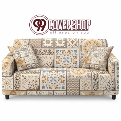 Beautiful Shape Design Print Sofa Cover Look stylish | 990132