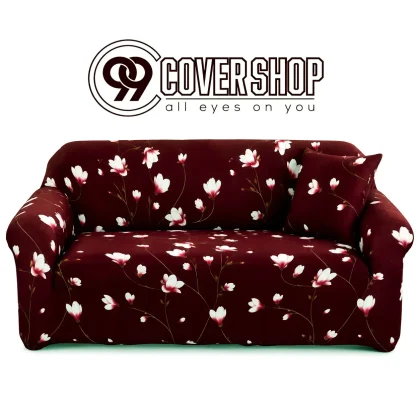 Fuchsia Flower Design Print Sofa Cover Look Stylish | 990137
